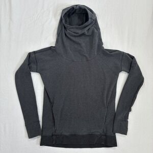 Lululemon Stress Less Hoodie Womens 6 Gray Funnel Neck Pullover